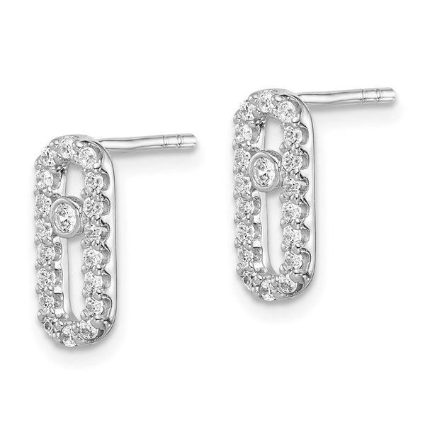 Geometric Sterling Silver Cubic Zirconia Stud Earrings