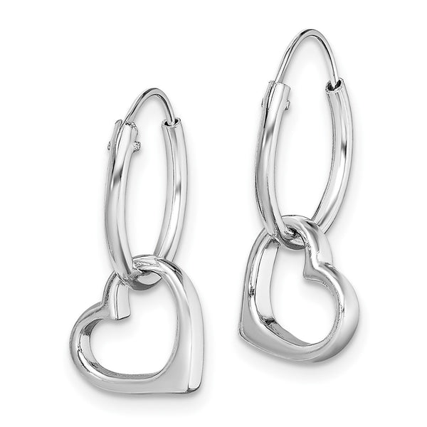 Sterling Silver Heart Hoop Earrings