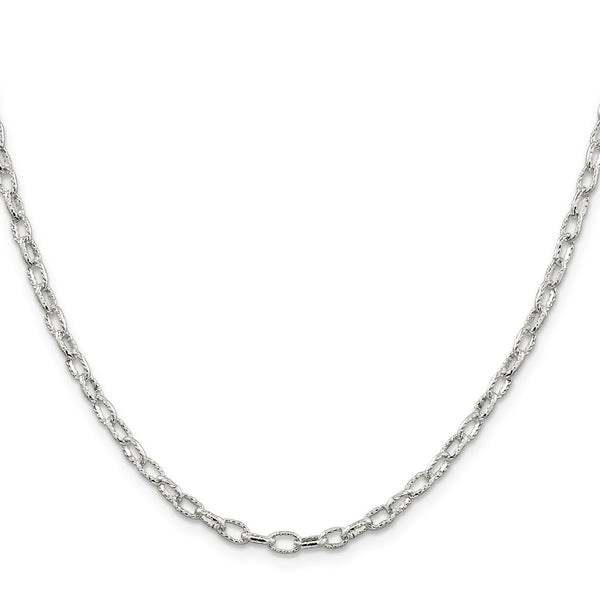 Sterling Silver 20-inch 3.75MM Fancy Rolo Chain Necklace