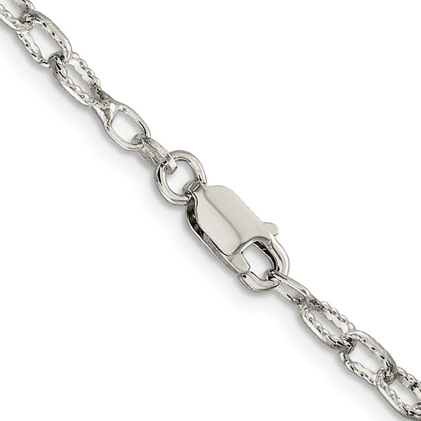 Sterling Silver 30-inch 3.75MM Fancy Rolo Chain Necklace