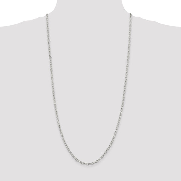 Sterling Silver 30-inch 3.75MM Fancy Rolo Chain Necklace