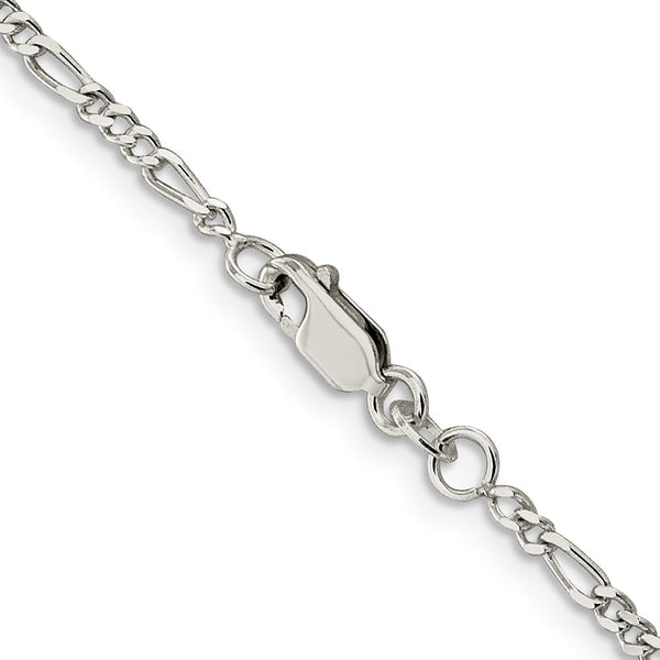 Sterling Silver 16-inch 2.25MM Lobster Clasp Figaro Chain