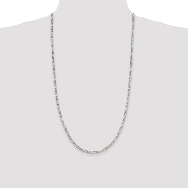 Sterling Silver 28-inch 3.5MM Figaro Chain