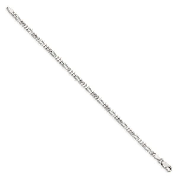 Sterling Silver 8-inch 3.5MM Lobster Clasp Figaro Bracelet