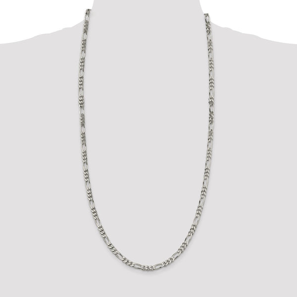 Sterling Silver 30-inch 5.5MM Figaro Chain