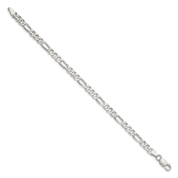 Sterling Silver 8-inch 5.5MM Lobster Clasp Figaro Bracelet