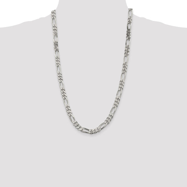 Sterling Silver 26-inch 8MM Figaro Chain