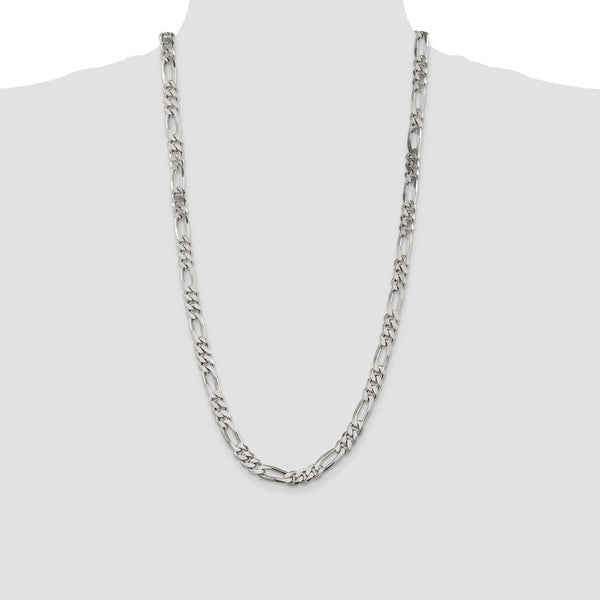 Sterling Silver 28-inch 8MM Figaro Chain