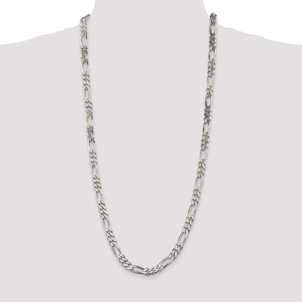 Sterling Silver 30-inch 8MM Figaro Chain