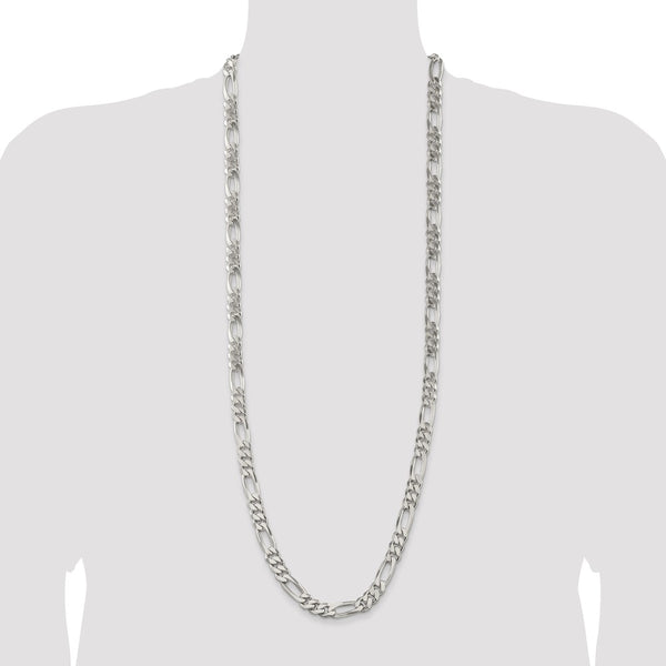 Sterling Silver 36-inch 9MM Figaro Chain