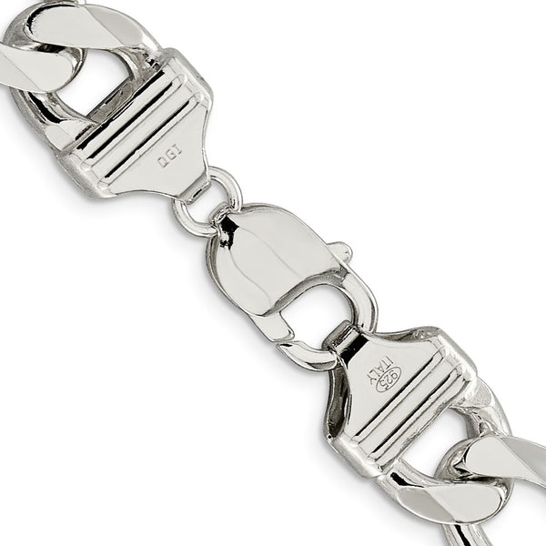 Sterling Silver 22-inch 13.5MM Lobster Clasp Figaro Chain