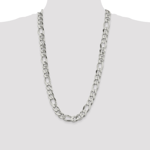 Sterling Silver 28-inch 13.5MM Figaro Chain