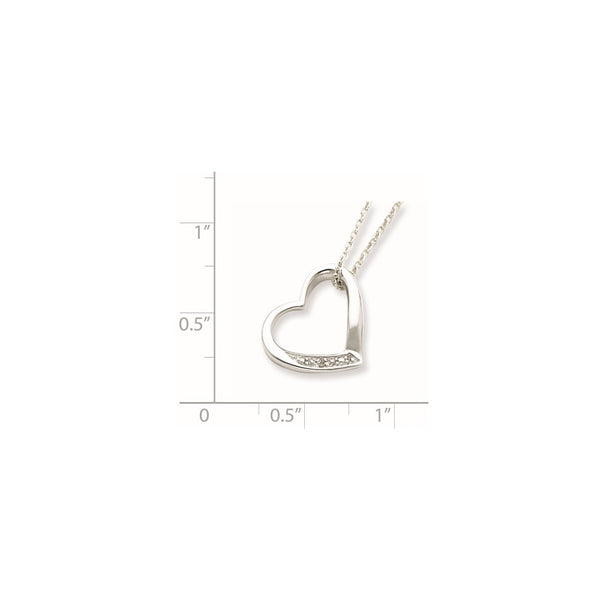 1/100 CTW Diamond Heart 18-inch Necklace in Sterling Silver