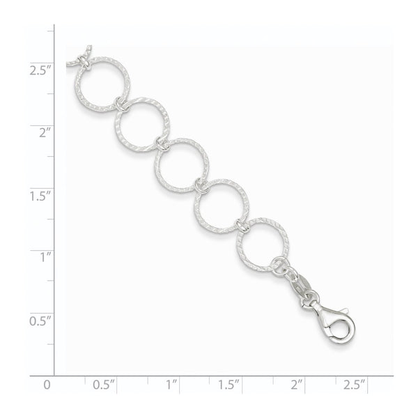 Sterling Silver 7.5-inch 10MM Fancy Lobster Clasp Bracelet