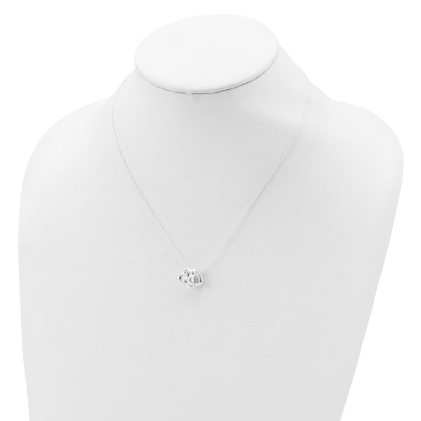 Triple Heart Sterling Silver 18-inch Lobster Necklace