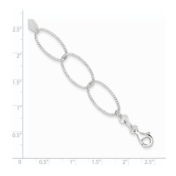 Sterling Silver 7.5-inch 11MM Fancy Lobster Clasp Bracelet