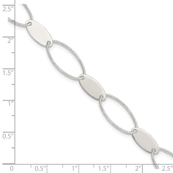 Sterling Silver 7.5-inch 11MM Fancy Lobster Clasp Bracelet