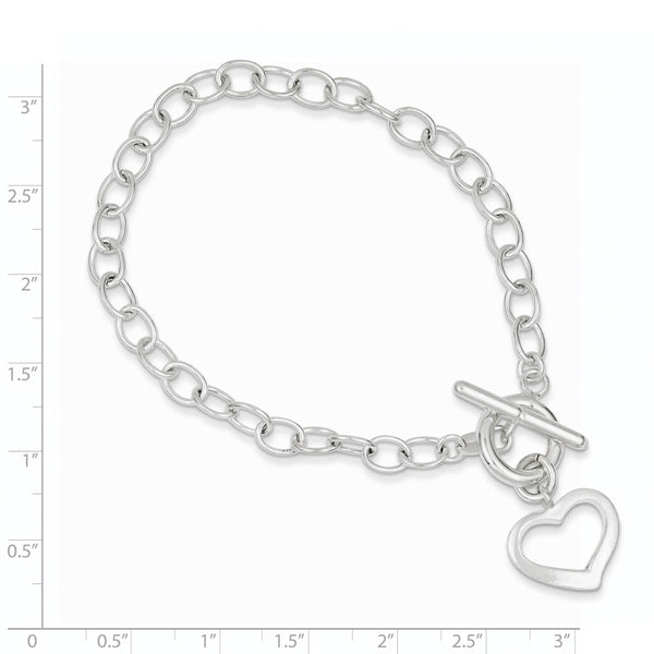 Sterling Silver 8.5-inch 5MM Heart Bracelet