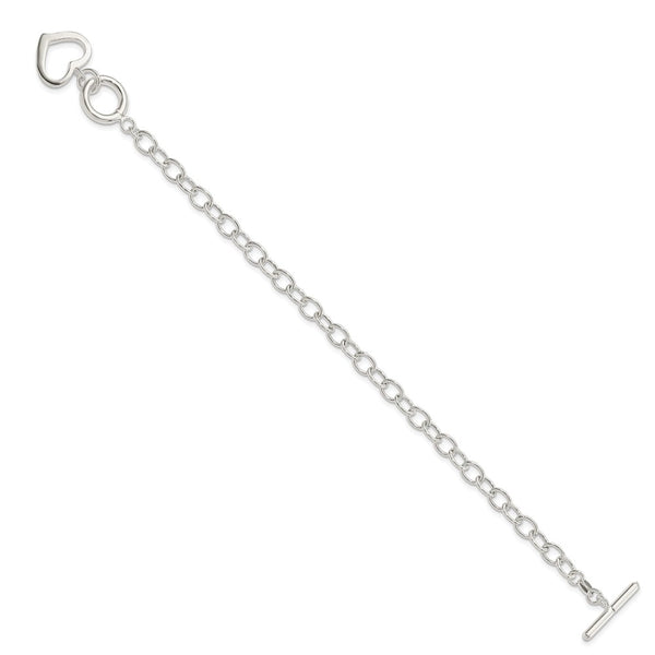 Sterling Silver 7.5-inch 5MM Heart Bracelet