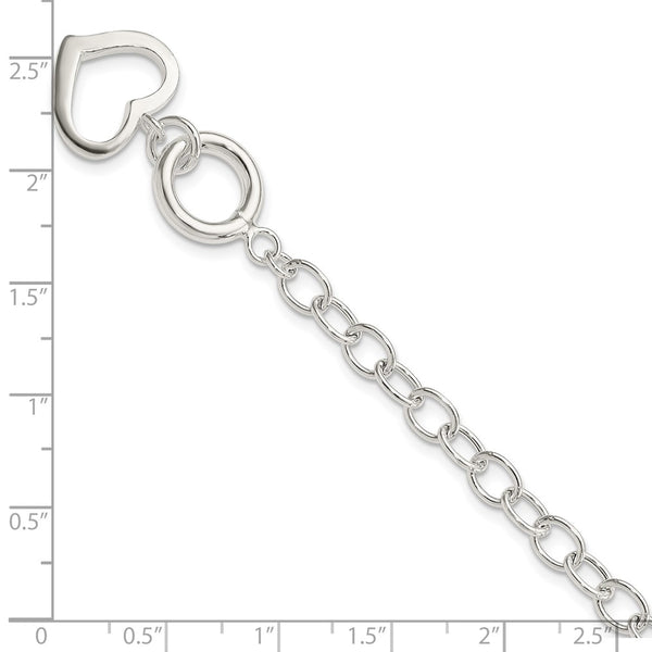 Sterling Silver 8.5-inch 5MM Heart Bracelet