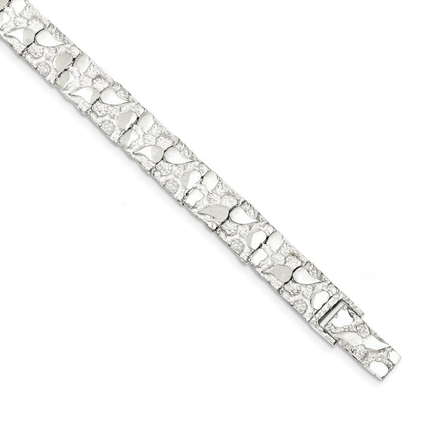 Sterling Silver 7-inch 9MM Nugget Bracelet