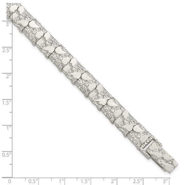 Sterling Silver 8-inch 9MM Nugget Bracelet