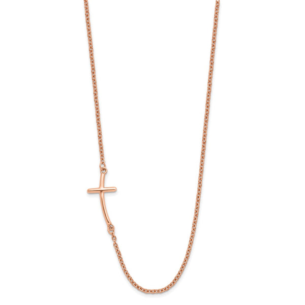 Sterling Silver 18X2MM 19-inch Cross Necklace