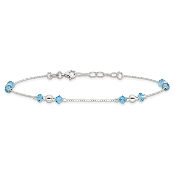 Sterling Silver Cubic Zirconia 10-inch Anklet