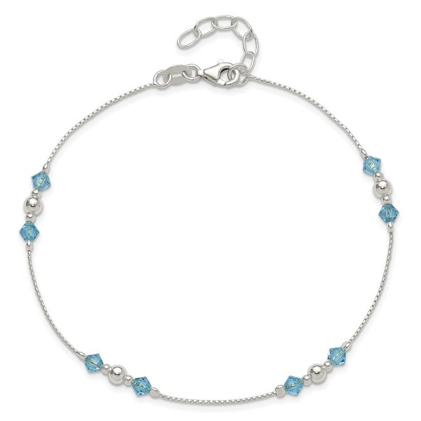 Sterling Silver Cubic Zirconia 10-inch Anklet