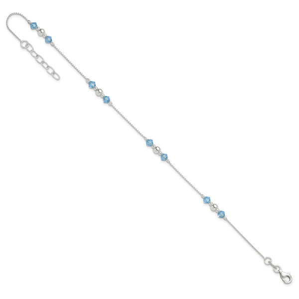 Sterling Silver Cubic Zirconia 10-inch Anklet