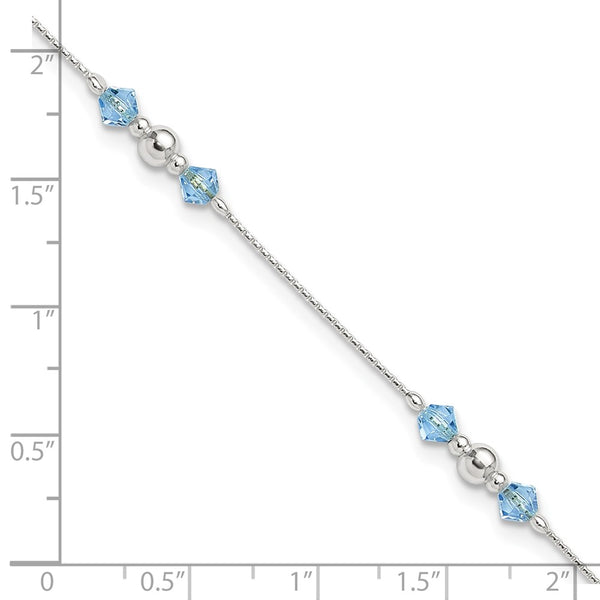 Sterling Silver Cubic Zirconia 10-inch Anklet