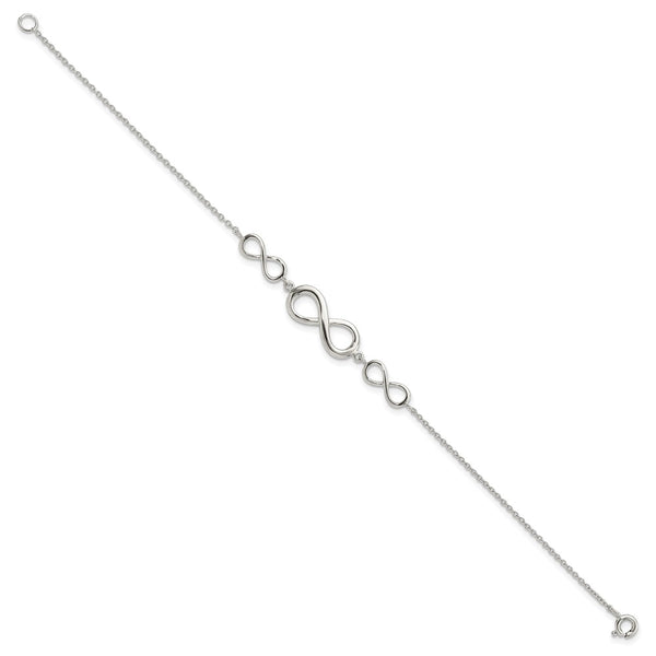 Sterling Silver 7.25-inch Infinity Bracelet