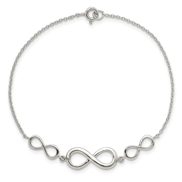 Sterling Silver 7.25-inch Infinity Bracelet