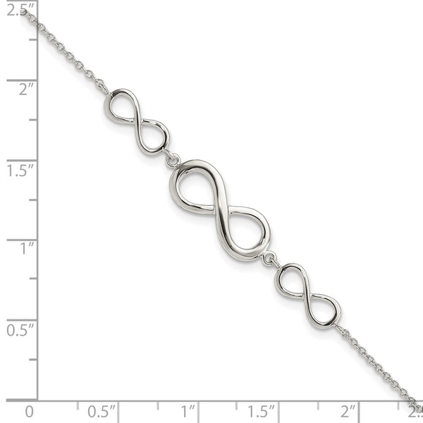 Sterling Silver 7.25-inch Infinity Bracelet