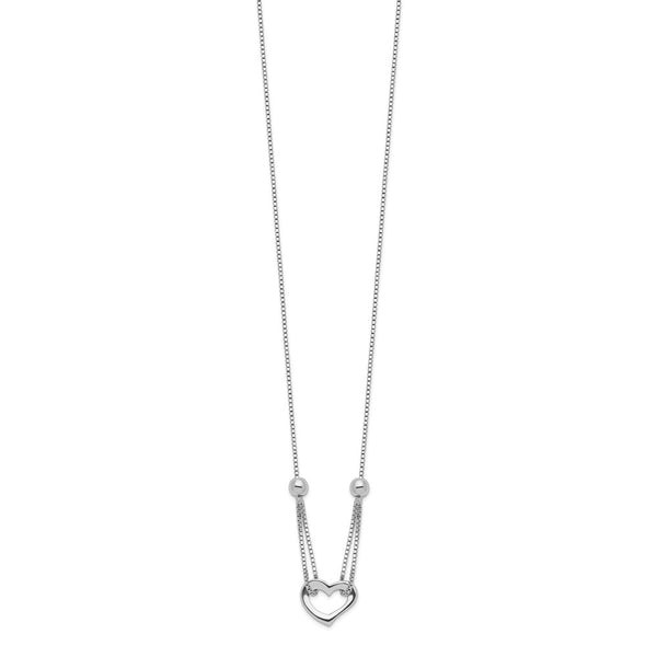 Suspended Heart Sterling Silver 18-inch Necklace