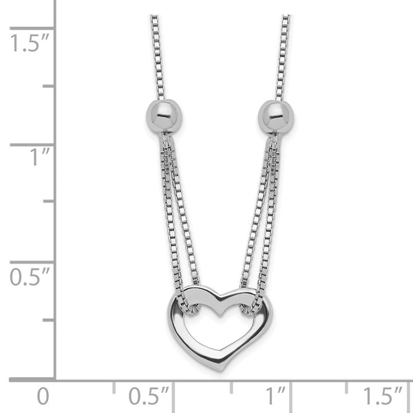 Suspended Heart Sterling Silver 18-inch Necklace