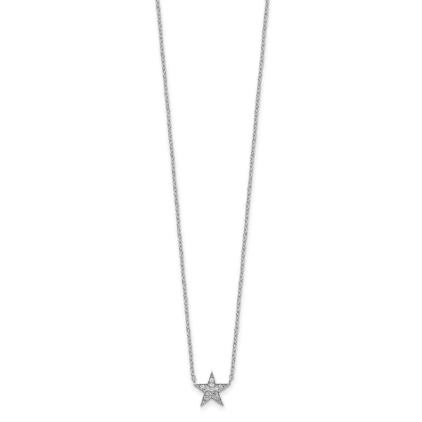 Sterling Silver Cubic Zirconia 18-inch Star Necklace