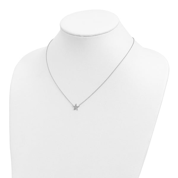 Sterling Silver Cubic Zirconia 18-inch Star Necklace