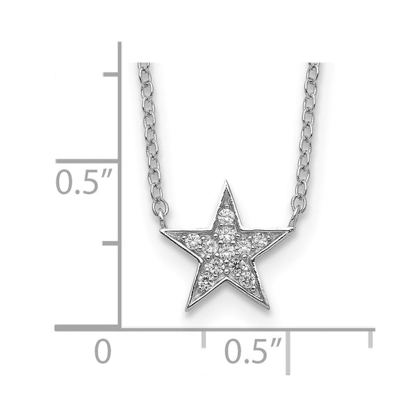 Sterling Silver Cubic Zirconia 18-inch Star Necklace