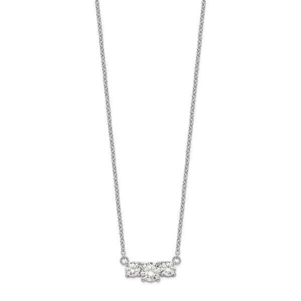 Sterling Silver Cubic Zirconia 16.5-inch Lobster Clasp Necklace