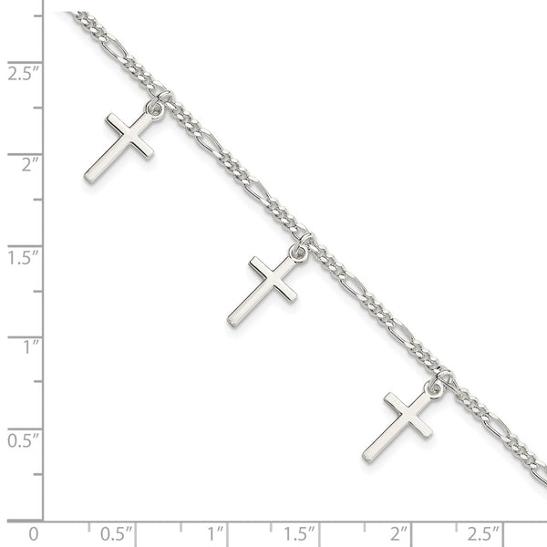 Sterling Silver 7.5-inch Cross Bracelet