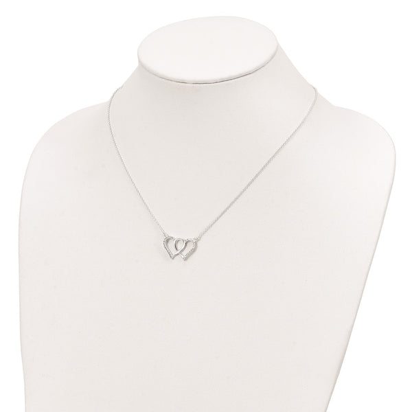 Sterling Silver Cubic Zirconia 18-inch Heart Necklace