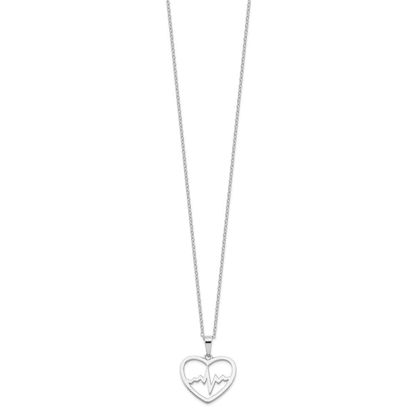 Sterling Silver 18-inch Heart Pendant