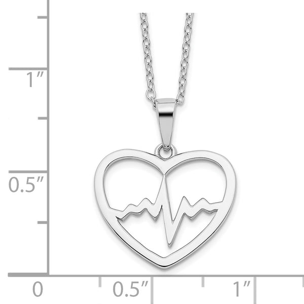 Sterling Silver 18-inch Heart Pendant