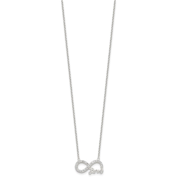 Sterling Silver Cubic Zirconia 18-inch Infinity Necklace