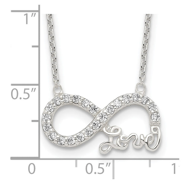 Sterling Silver Cubic Zirconia 18-inch Infinity Necklace