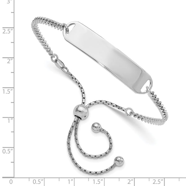 Engravable Sterling Silver 10-inch 2.7MM Bolo ID Bracelet