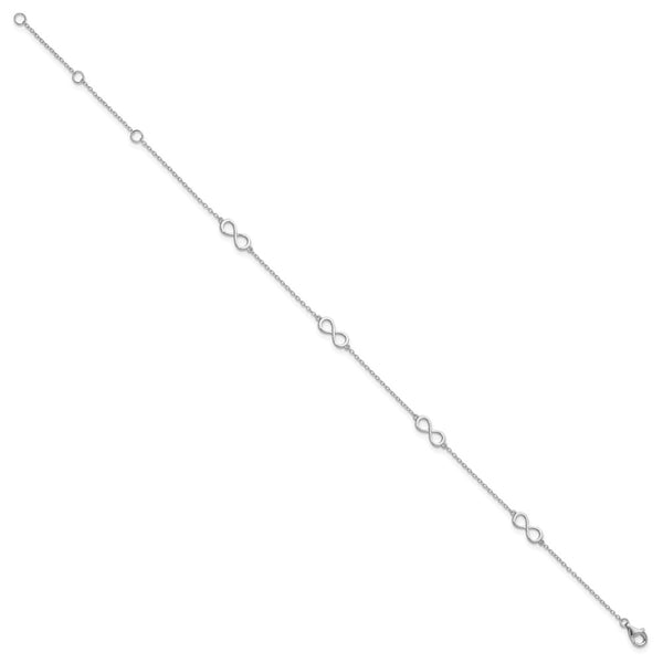 Sterling Silver 11-inch Infinity Anklet