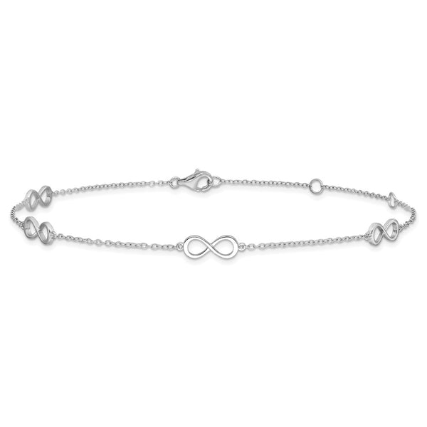 Sterling Silver 11-inch Infinity Anklet