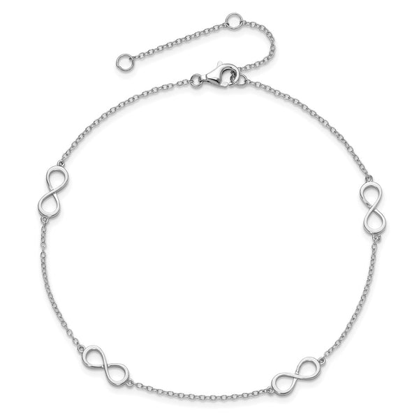 Sterling Silver 11-inch Infinity Anklet